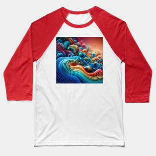 Flowing liquid creates vibrant wave pattern design Baseball T-Shirt